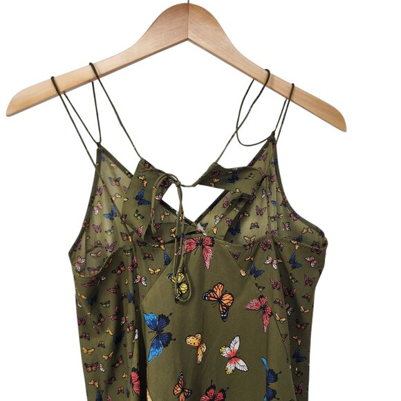 Abercrombie & Fitch Butterfly Print Green Slip Dress S Y2K Whimsy - Picture 6 of 9